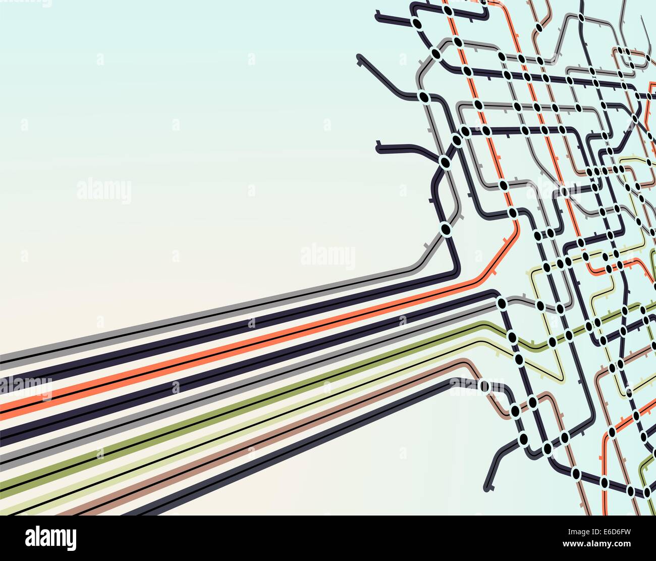 Abstract editable vector background of a subway map Stock Vector