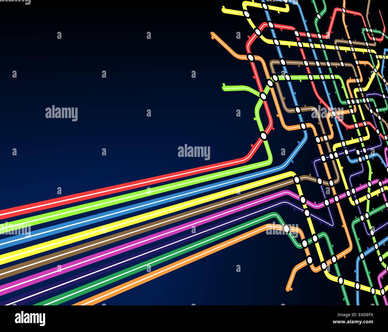 Abstract editable vector background of a subway map Stock Vector