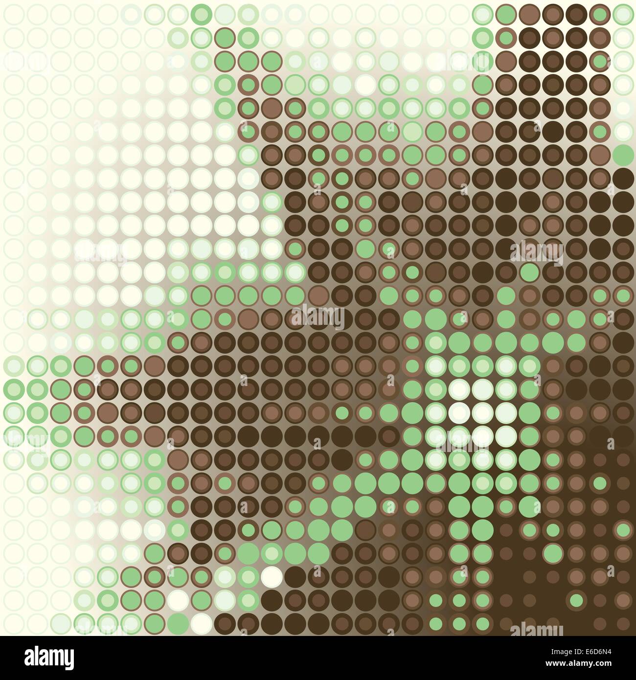 Abstract vector background of a green brown star shape Stock Vector