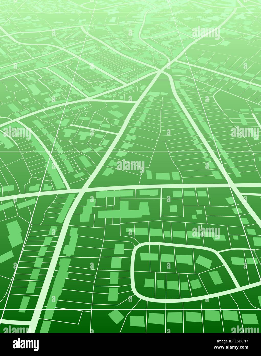 Editable vector illustration of a generic green street map without names Stock Vector Image