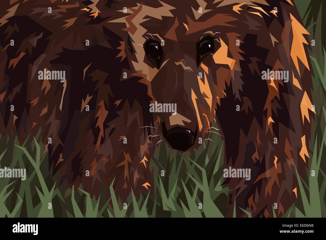 Editable vector illustration of a grizzly bear Stock Vector Image & Art ...