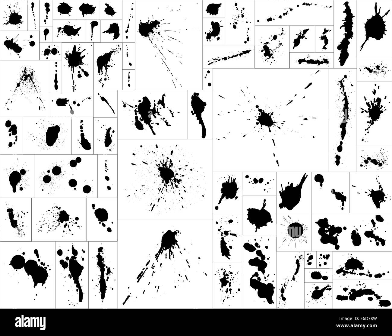 Collection of editable vector ink spills, stains and splashes Stock Vector