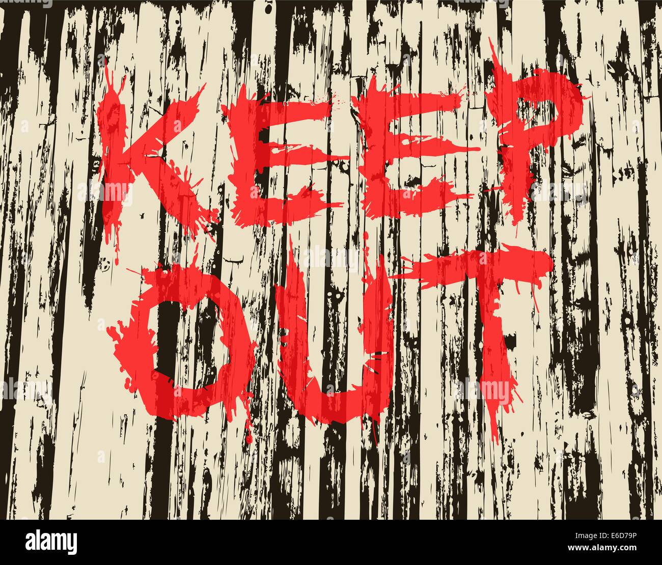 Vector illustration of grungy painted keep out sign Stock Vector