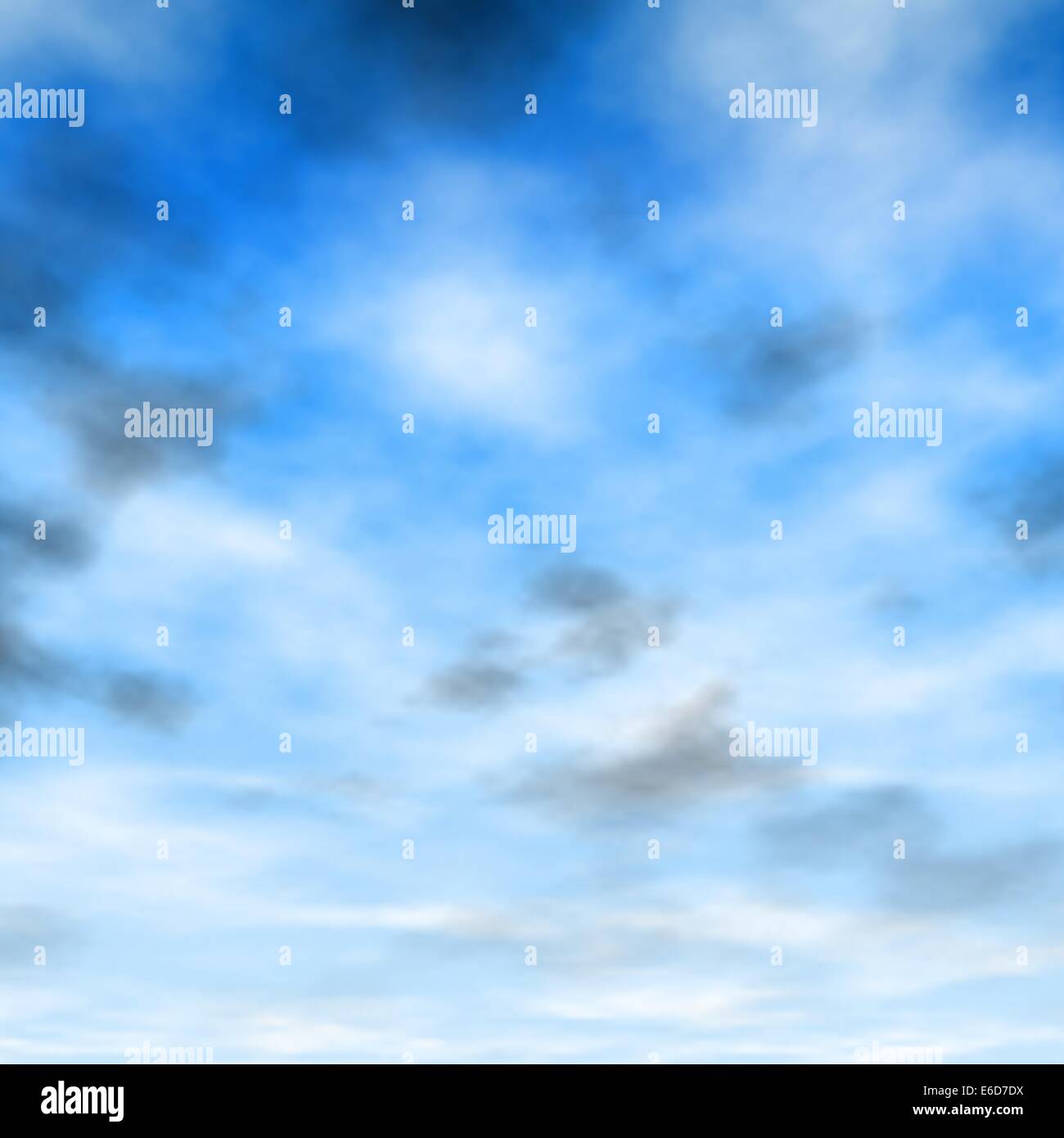 Editable vector illustration of white and gray clouds in a blue sky made with a gradient mesh Stock Vector
