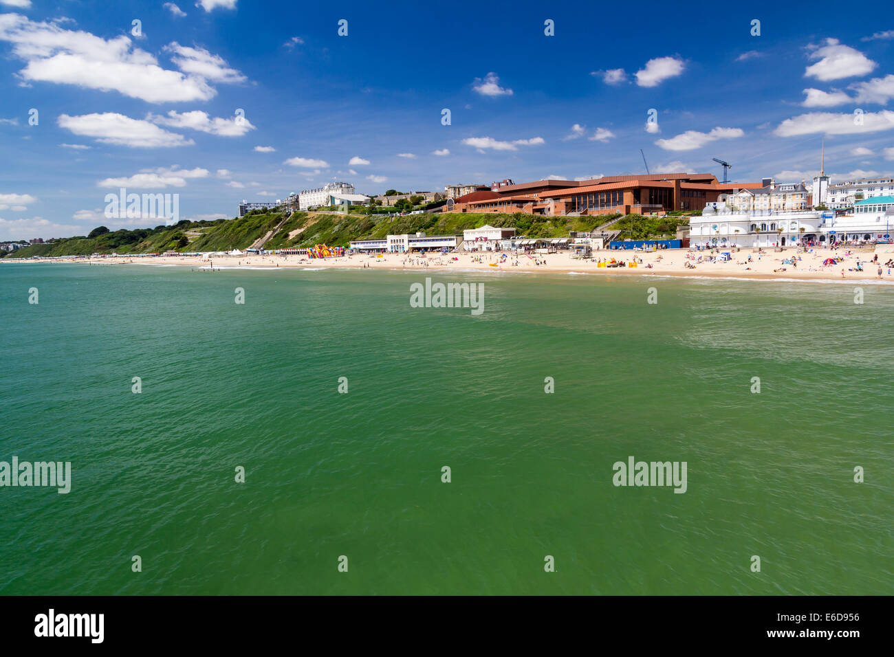 Overlooking Bournemouth Beach photographed from the Pier Dorset England UK Europe Stock Photo