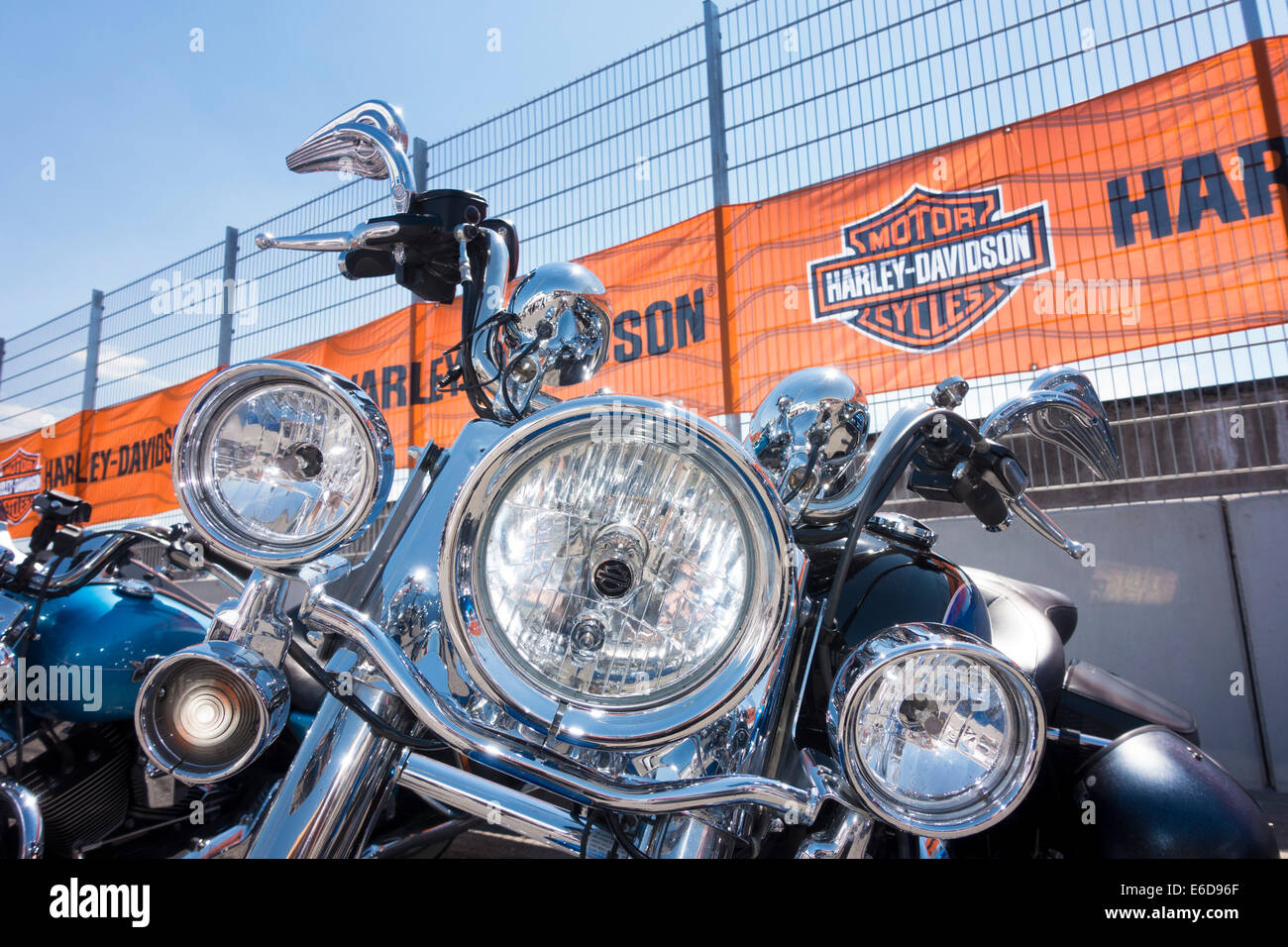 Headlight of a Harley Davidson Stock Photo Alamy