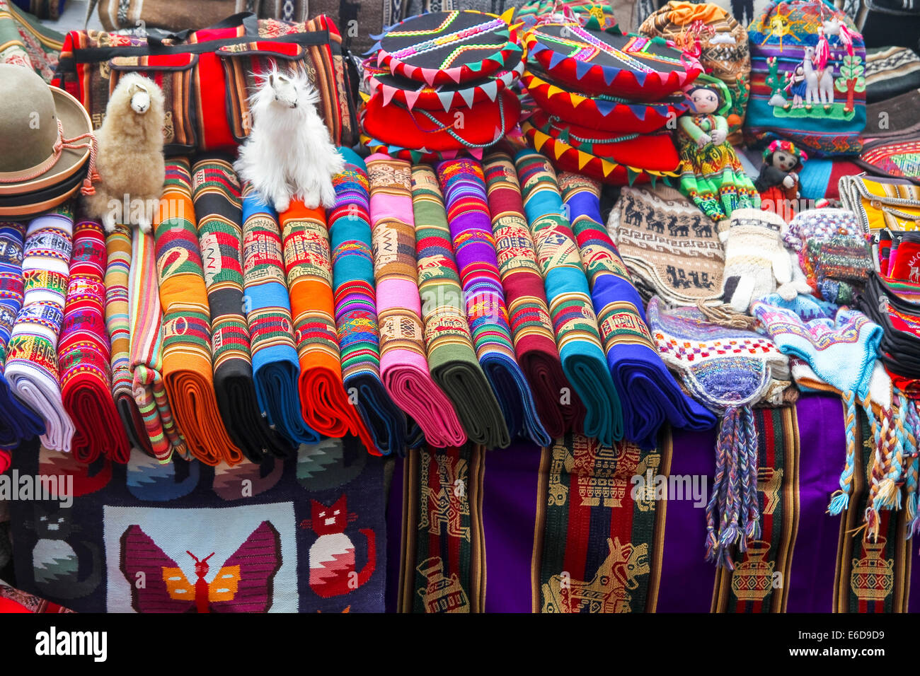 South America, Peru, Some peruvian handcrafted souvenirs Stock Photo
