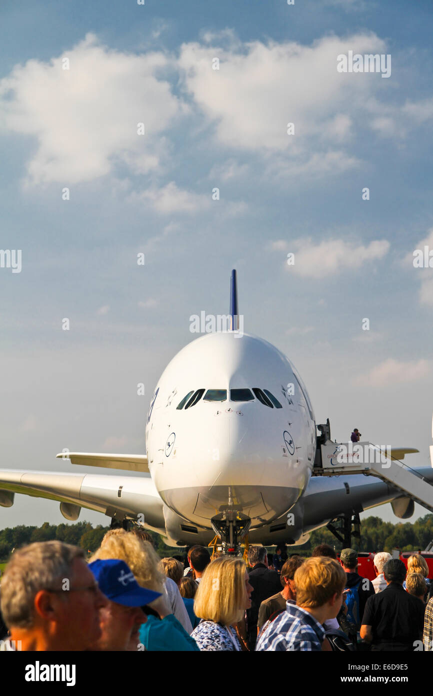 Germany, View of the Airbus A-380, Lufthansa Airline Stock Photo