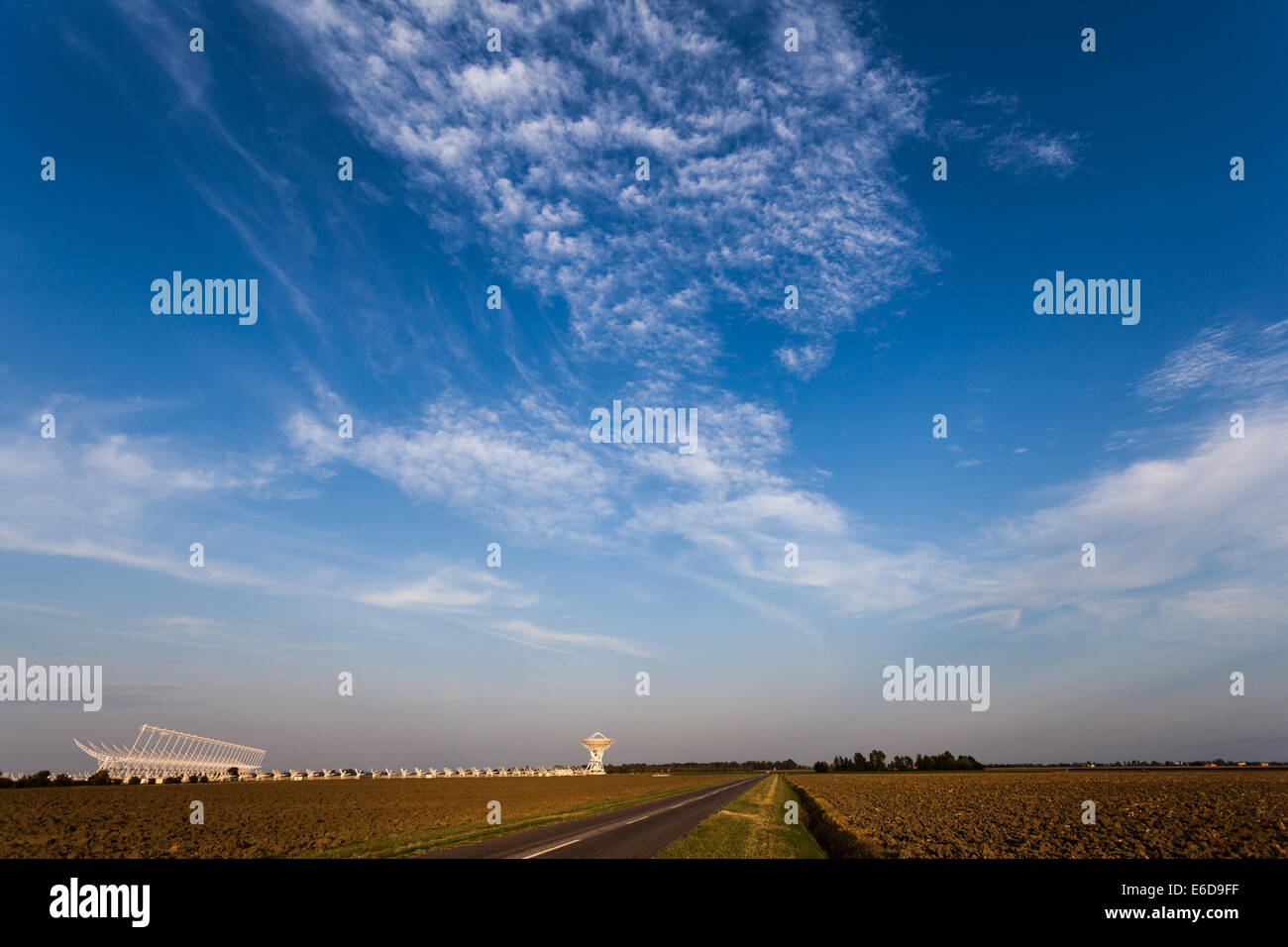 Radio astronomy station in Medicina, Italy a part of European Very Long Baseline Interferometry Network Stock Photo