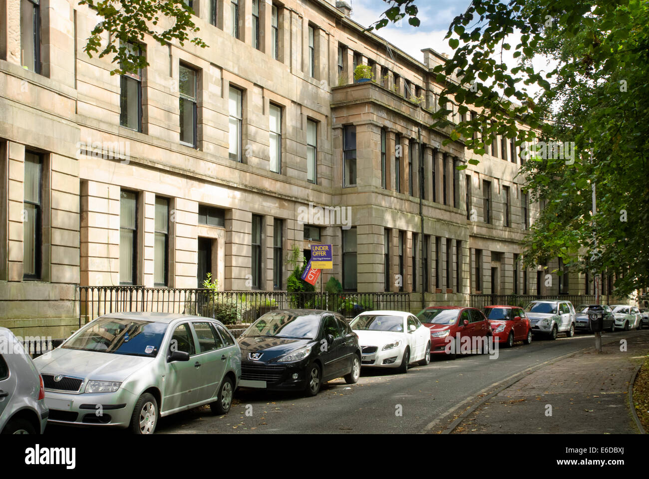 Walmer Crescent, situated in Cessnock, Glasgow, Scotland, designed by the architect Alexander Thomson and built between 1857 and Stock Photo