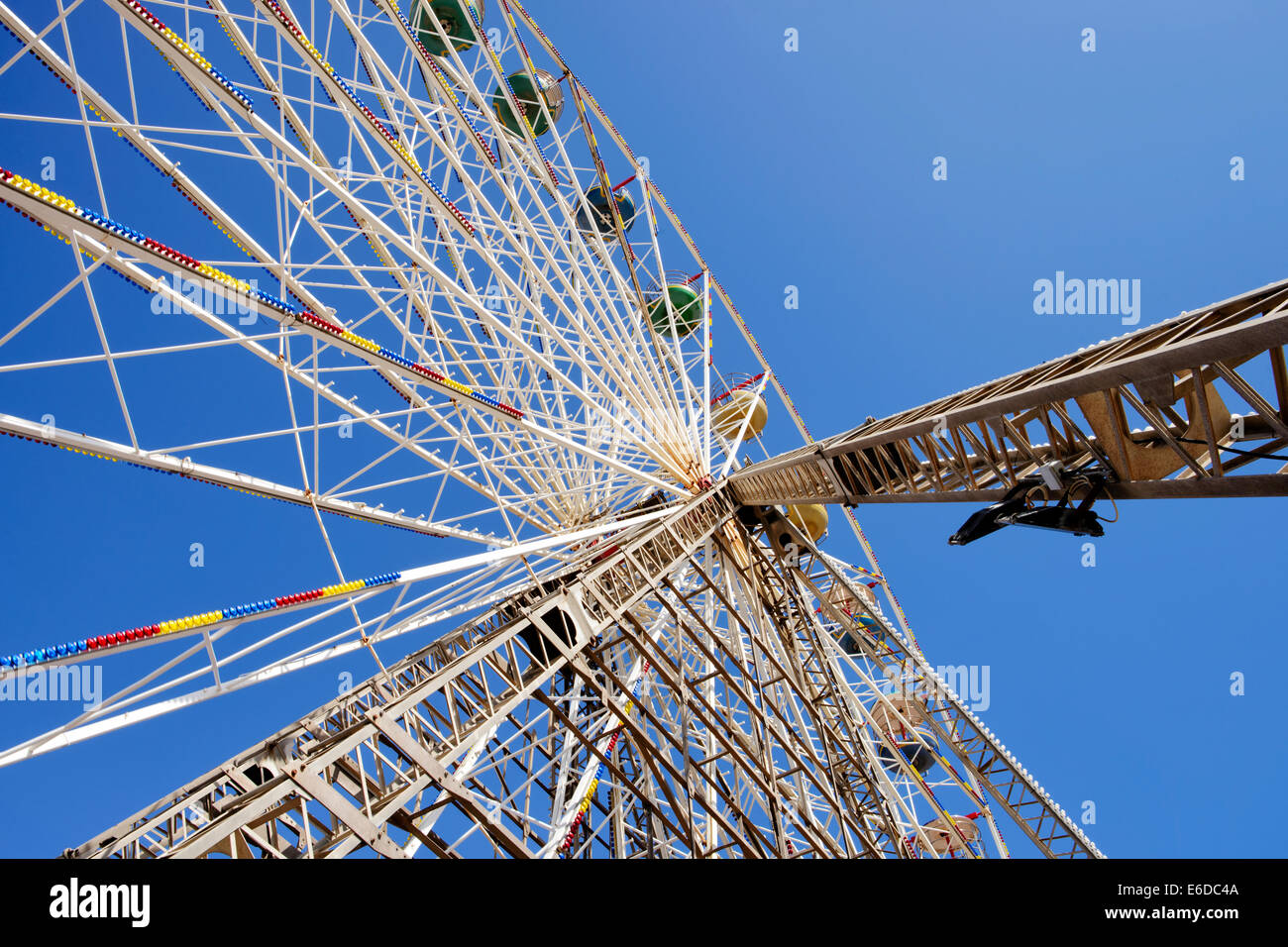 Close Up detail of Ferris Wheel on Central Pier in Blackpool, Lancashire. UK Stock Photo
