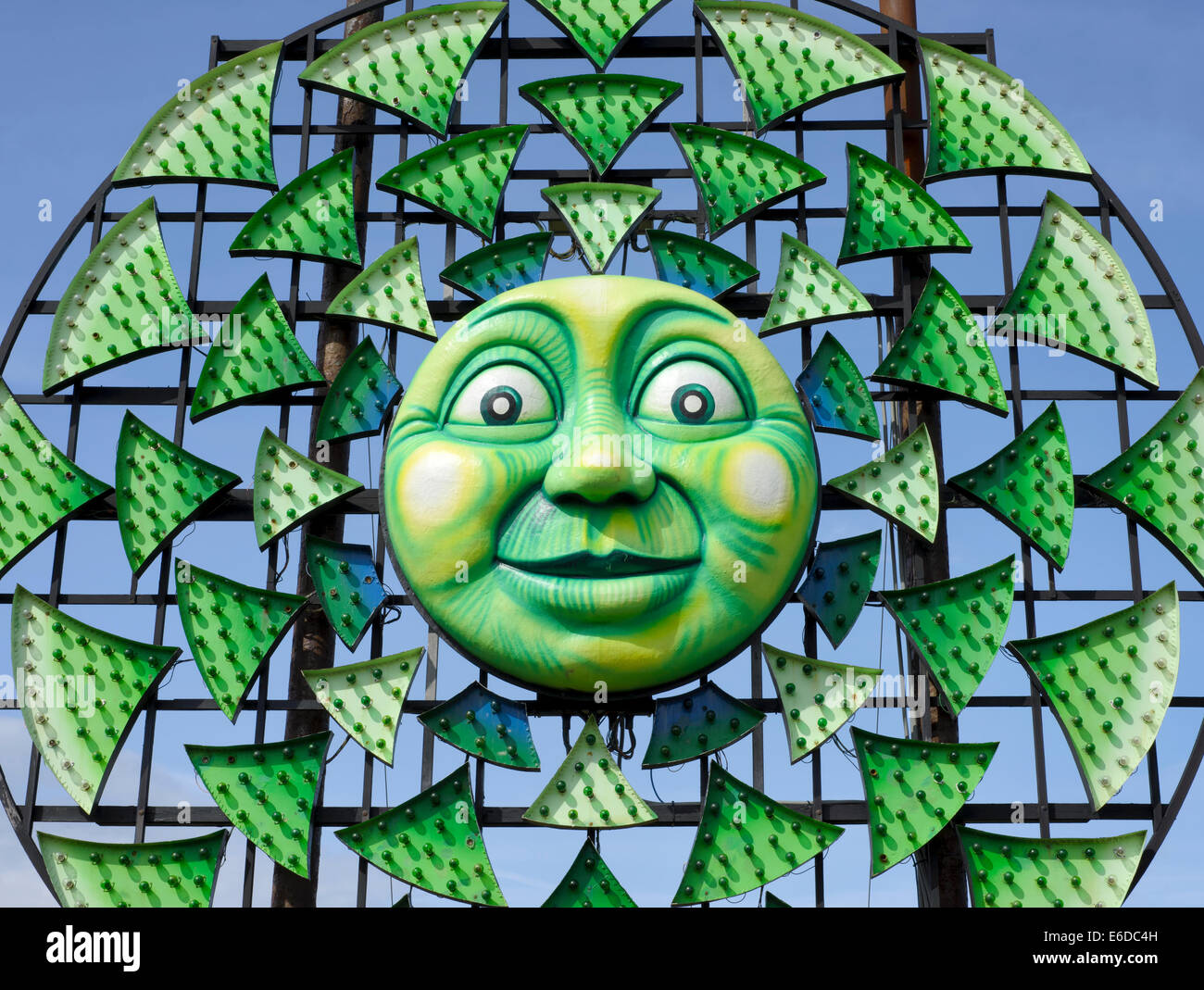 The four seasons are depicted in the animated tableaux part of the world famous Blackpool Illuminations. This is Spring Stock Photo