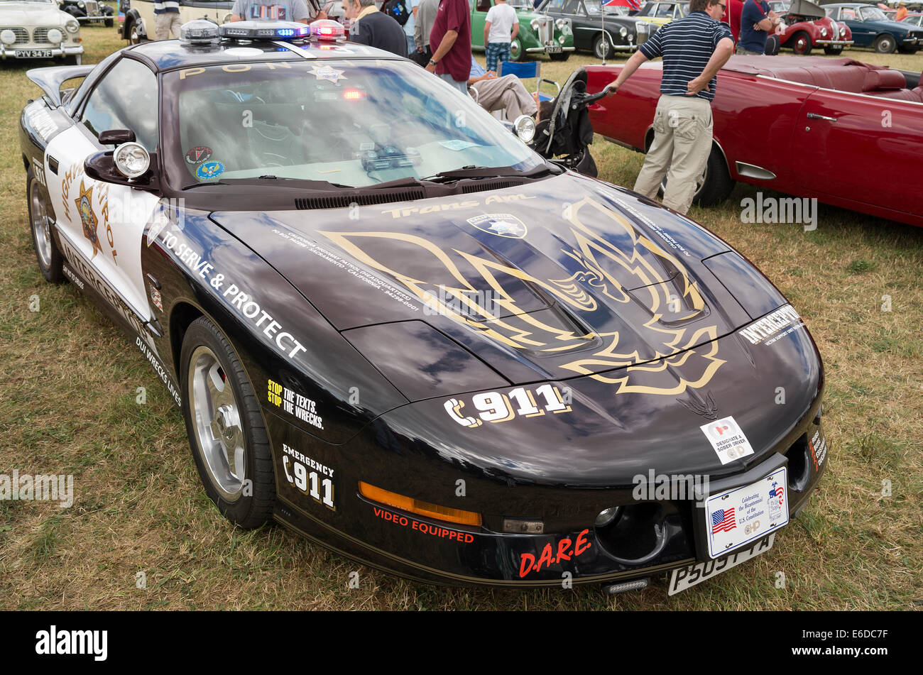 Former California Highway Patrol car on show in UK Stock Photo