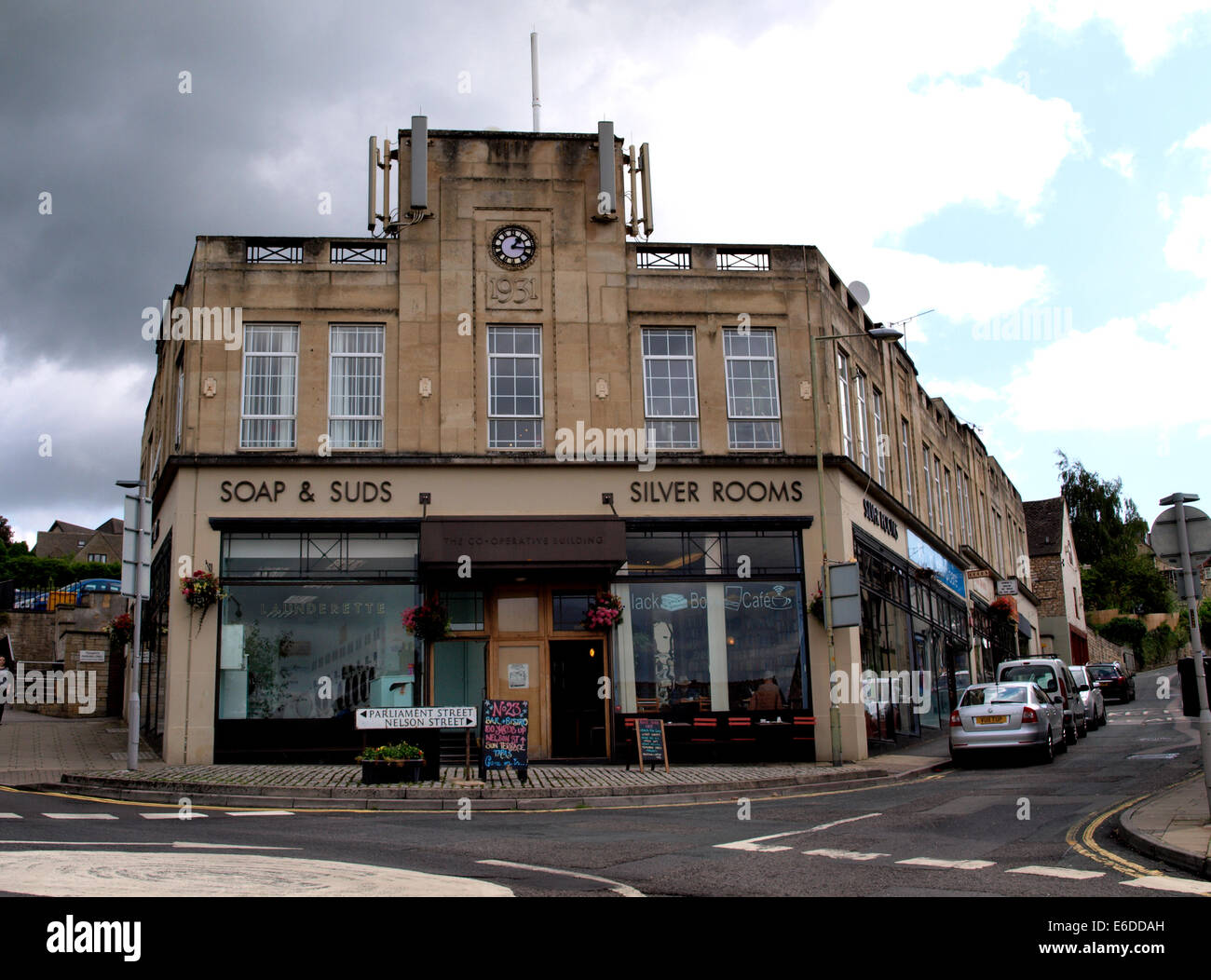 The Co-operative Building, Art deco building is dated 1931, Stroud, Gloucestershire, UK Stock Photo