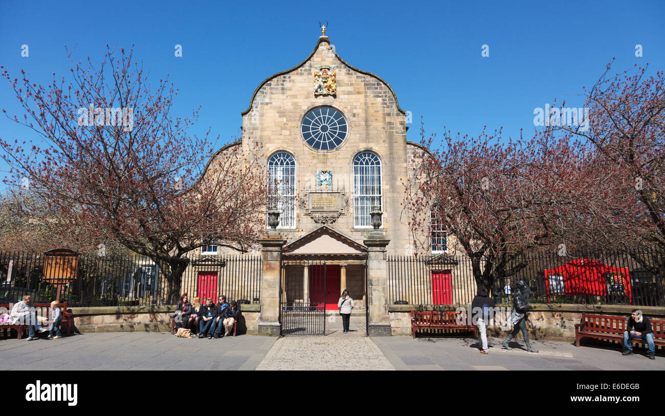 The Canongate Kirk (church) in the Royal Mile Edinburgh built in 1690 Stock Photo