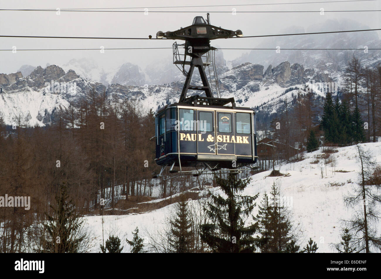 Cortina d'Ampezzo (Italy), cableway for Mount Faloria Stock Photo