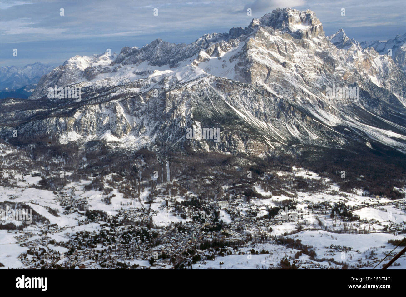 Cortina d'Ampezzo (Italy), panorama of mountains Stock Photo
