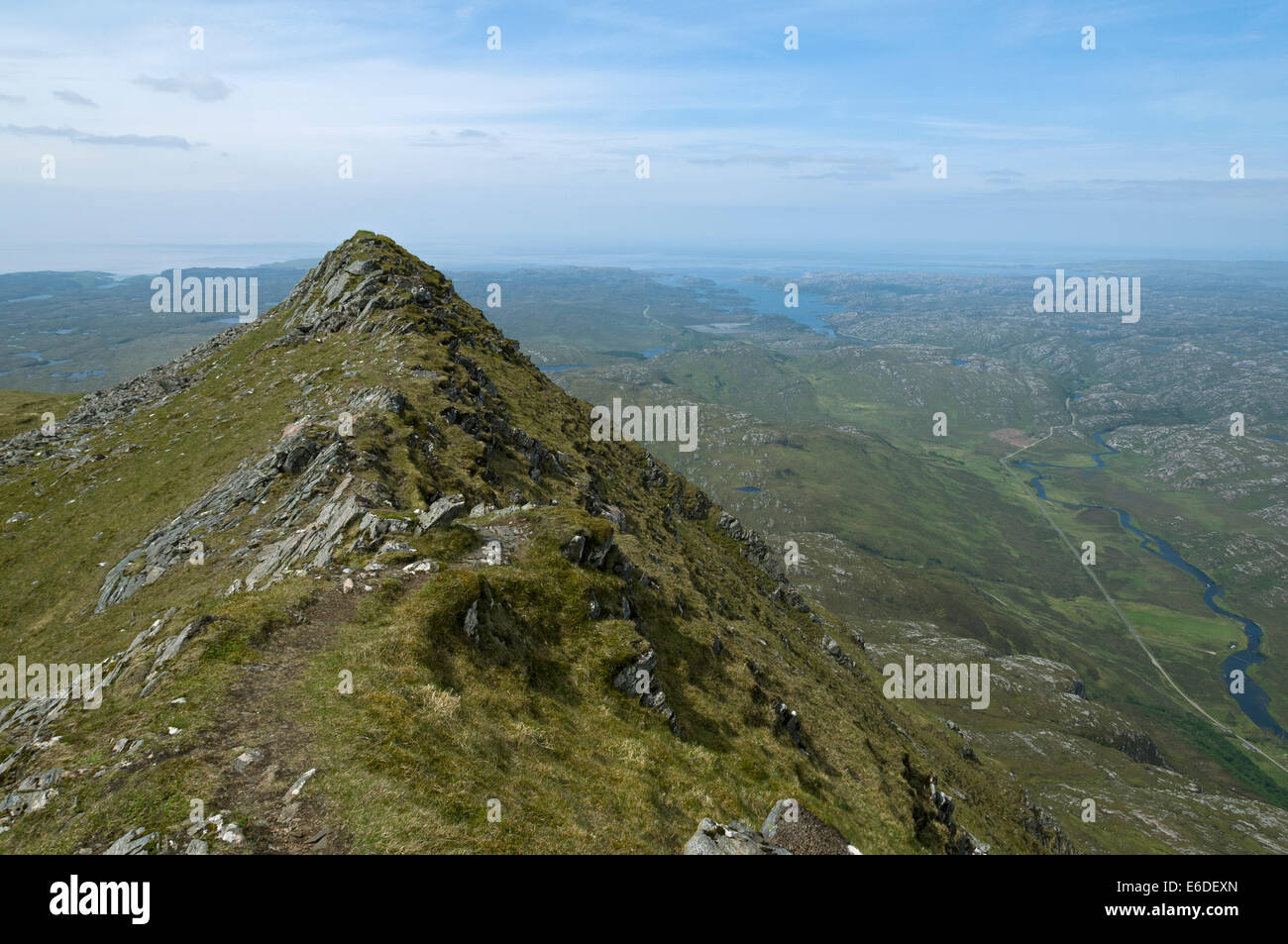 The summit ridge of Ben Stack, Sutherland, Scotland, UK. Stock Photo