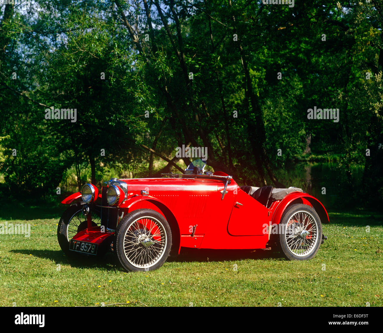 Red M.G. vintage car Stock Photo