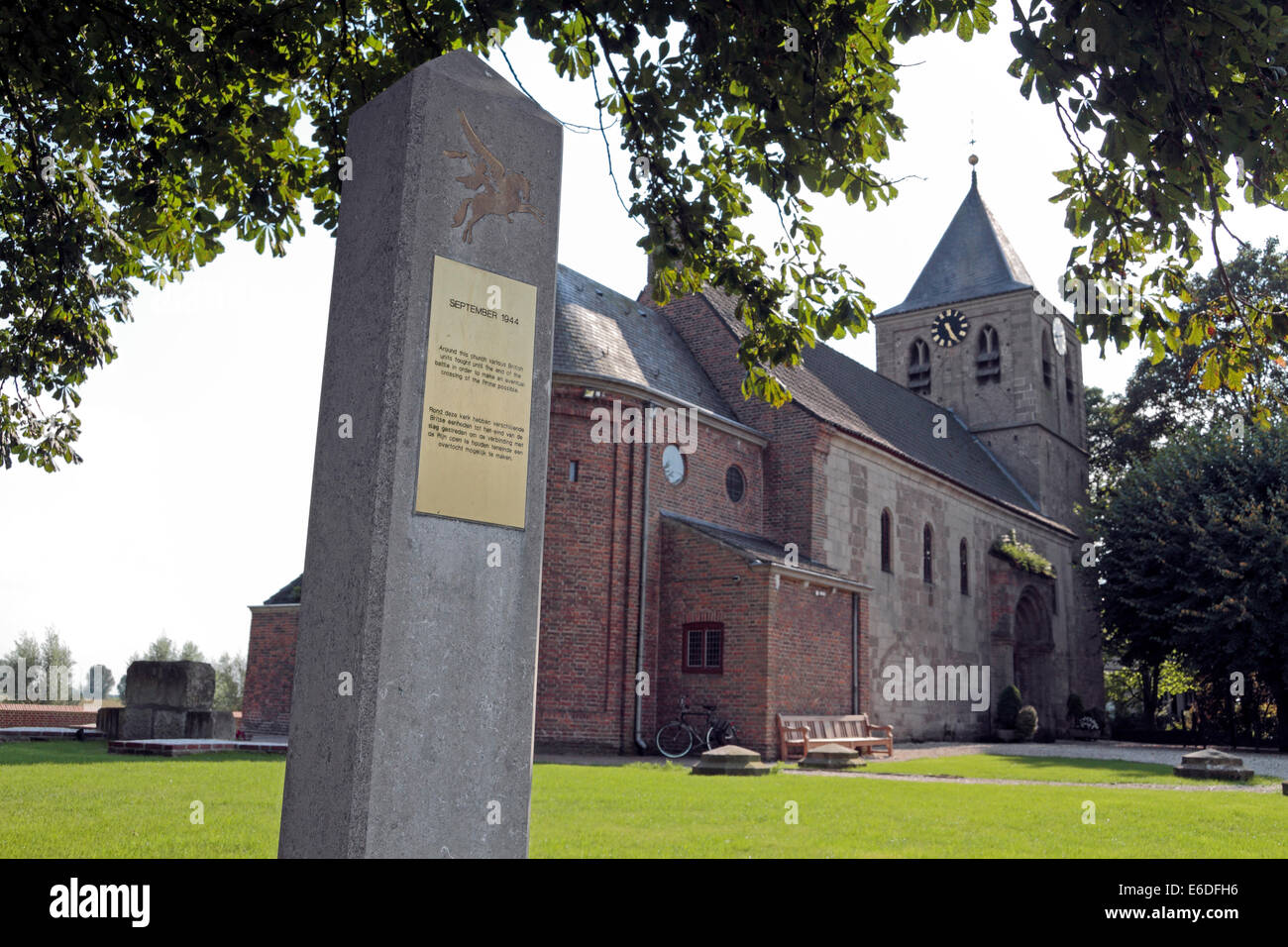 Memorial post beside the Oosterbeck (Lonsdale) Church, nr Arnhem