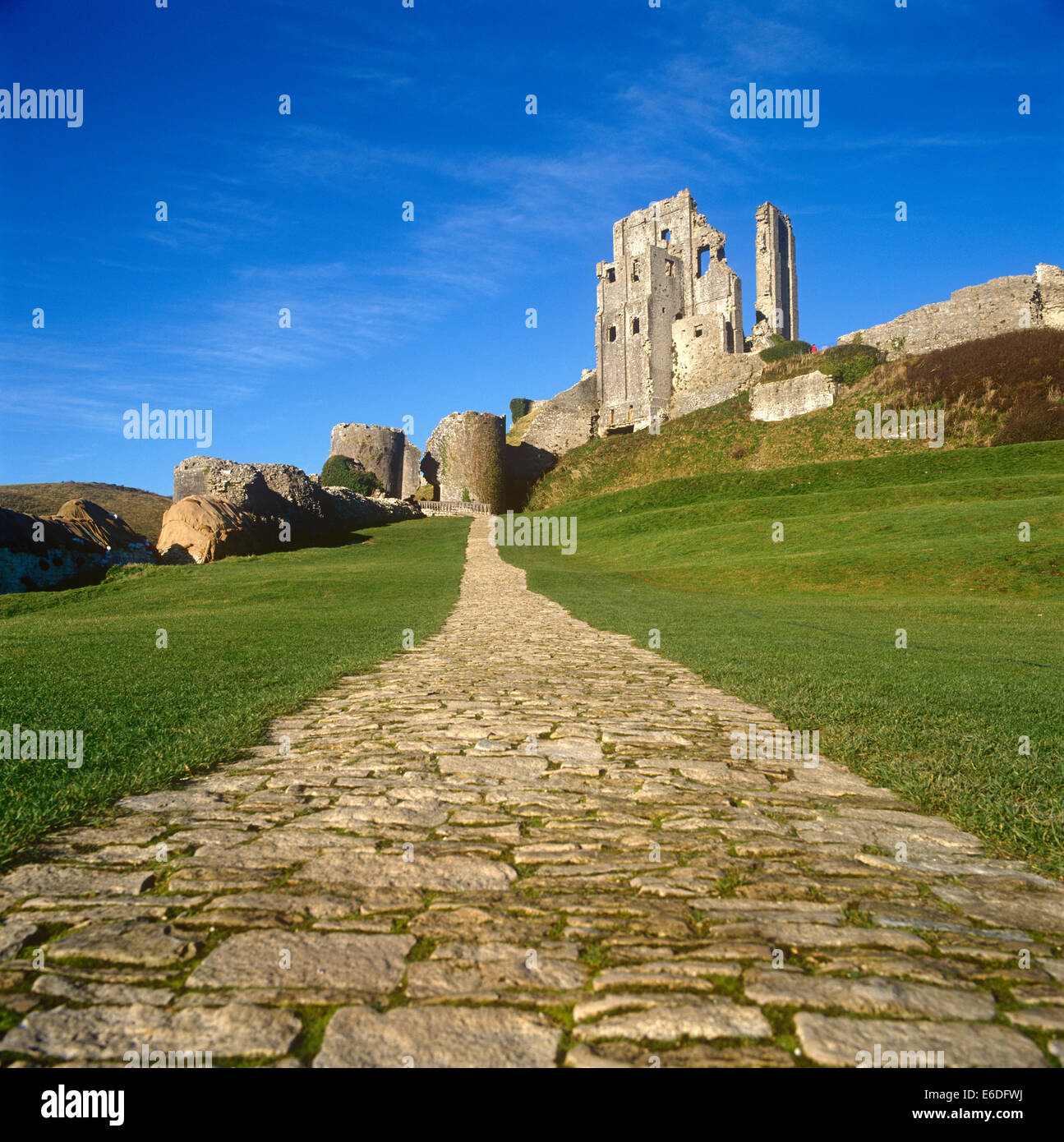 Corfe castle Dorset UK Stock Photo