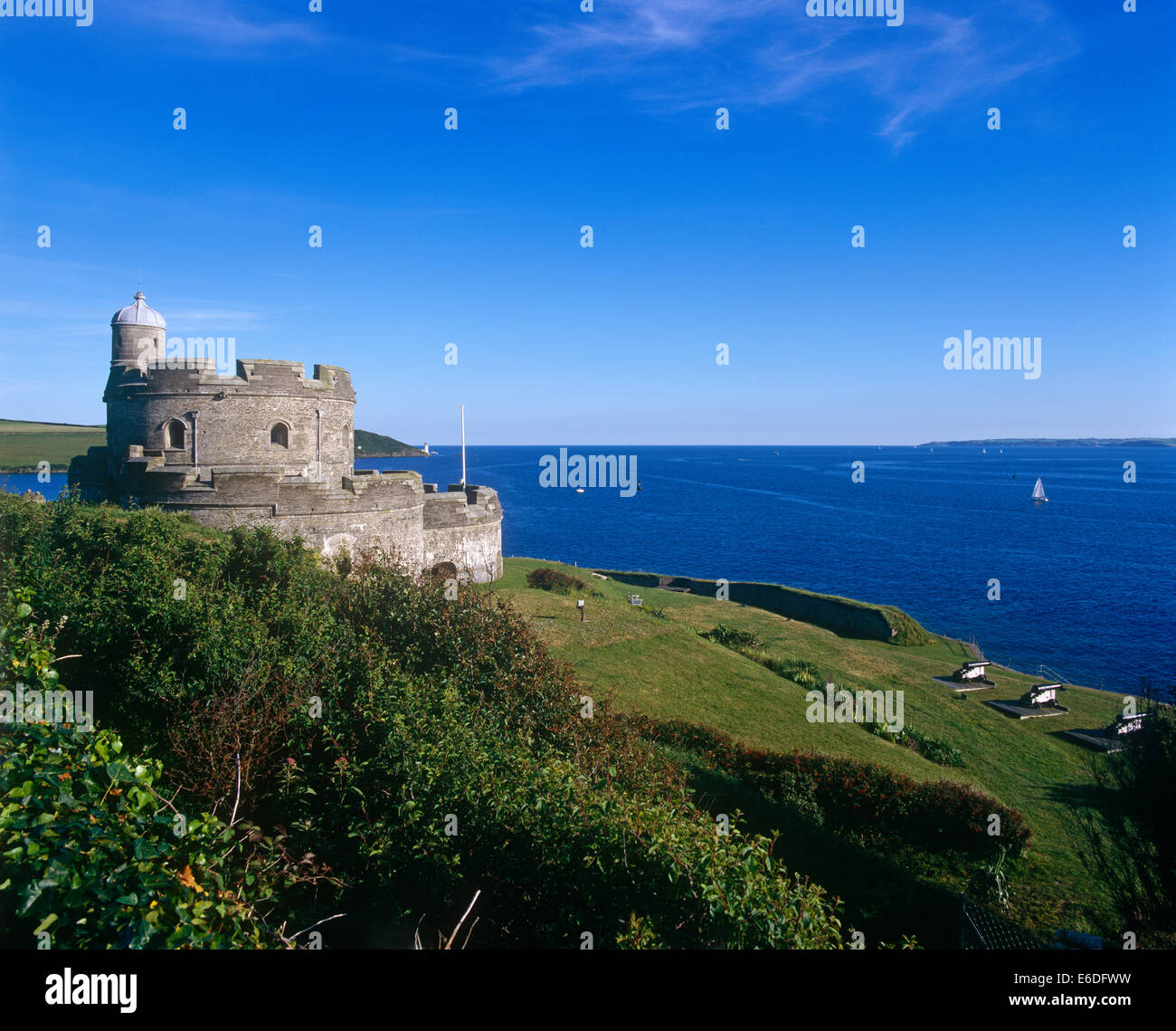 st. mawes castle caslte falmouth cornwall uk Stock Photo