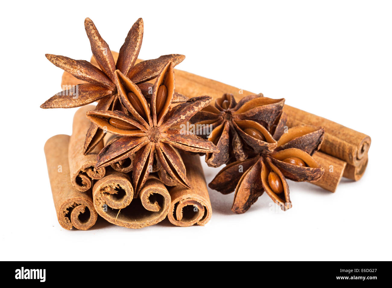 cinnamon sticks and star anise Stock Photo