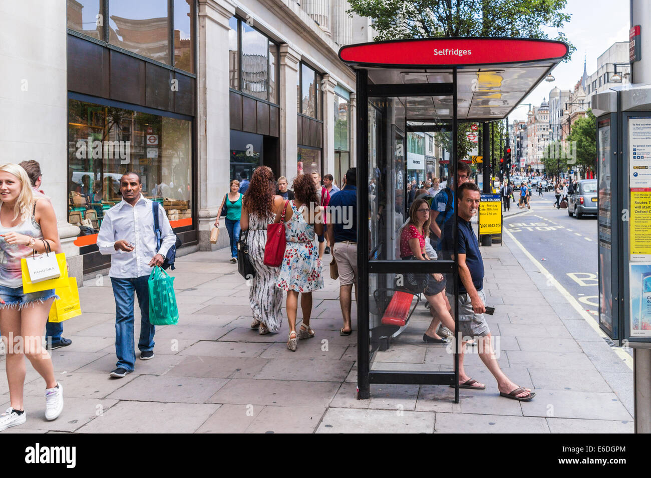 Shoppers on Oxford street-London Stock Photo