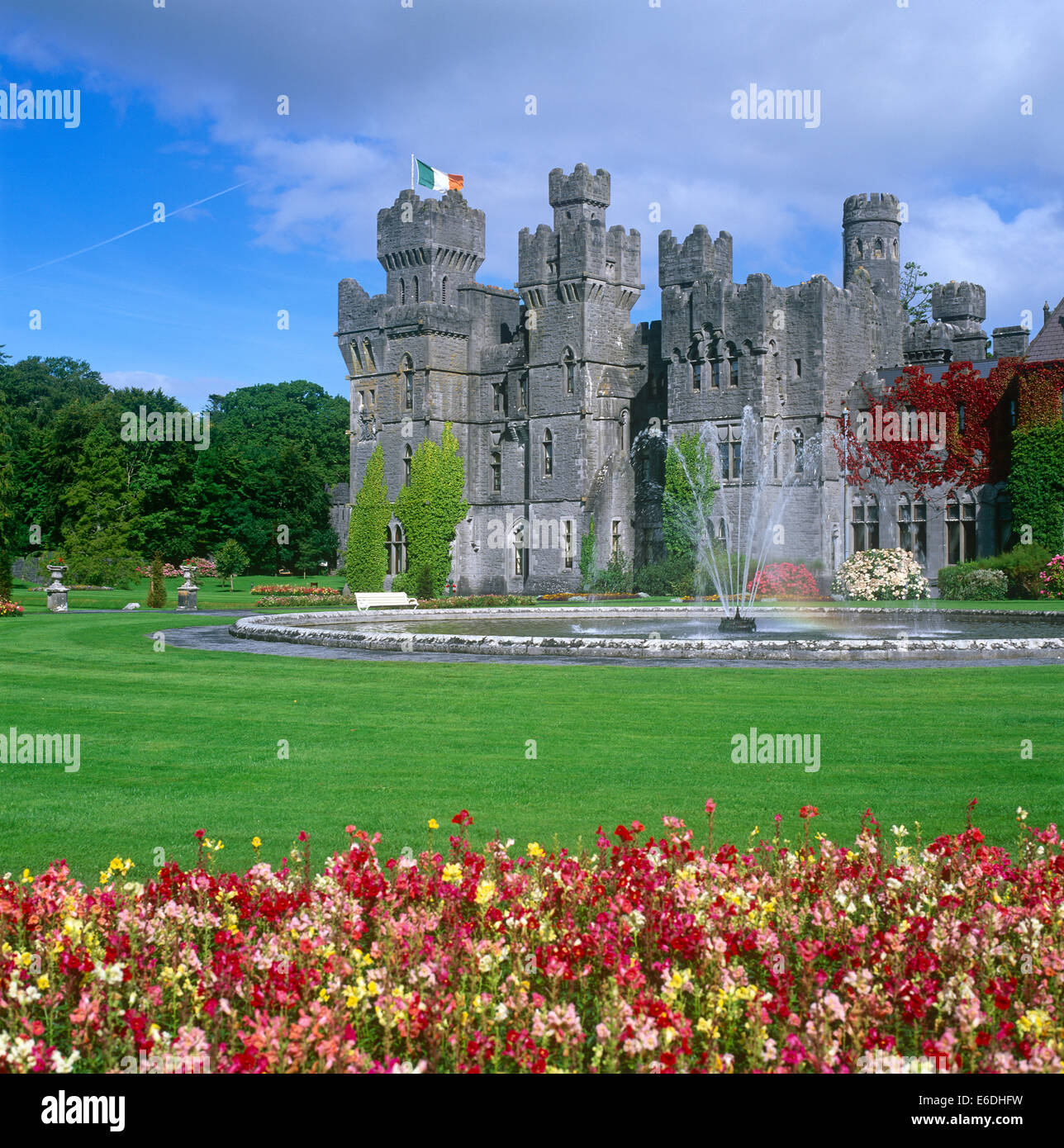 Ashford Castle gardens Stock Photo