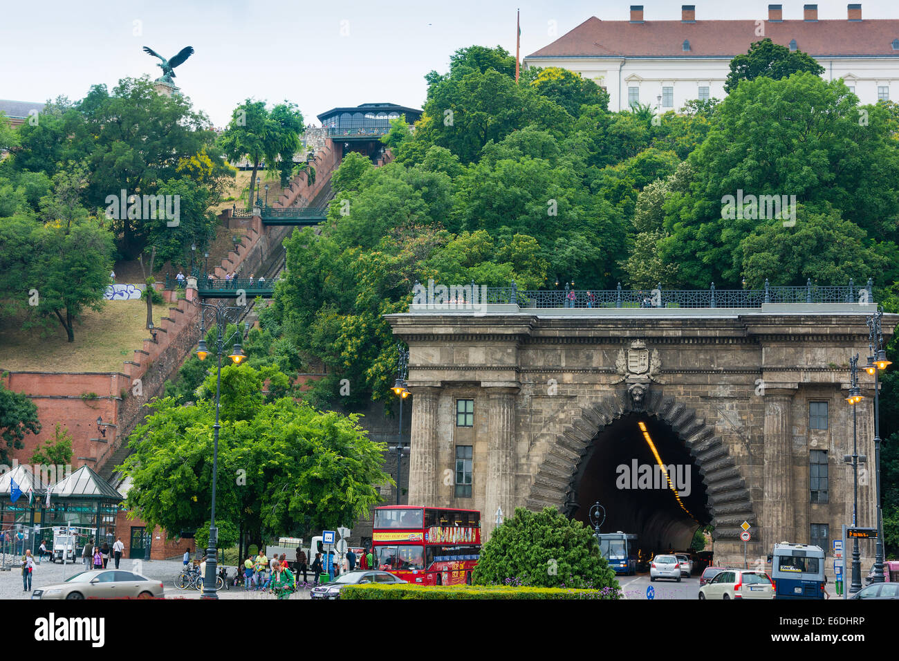 Budapest funicular railway castle hill Stock Photo