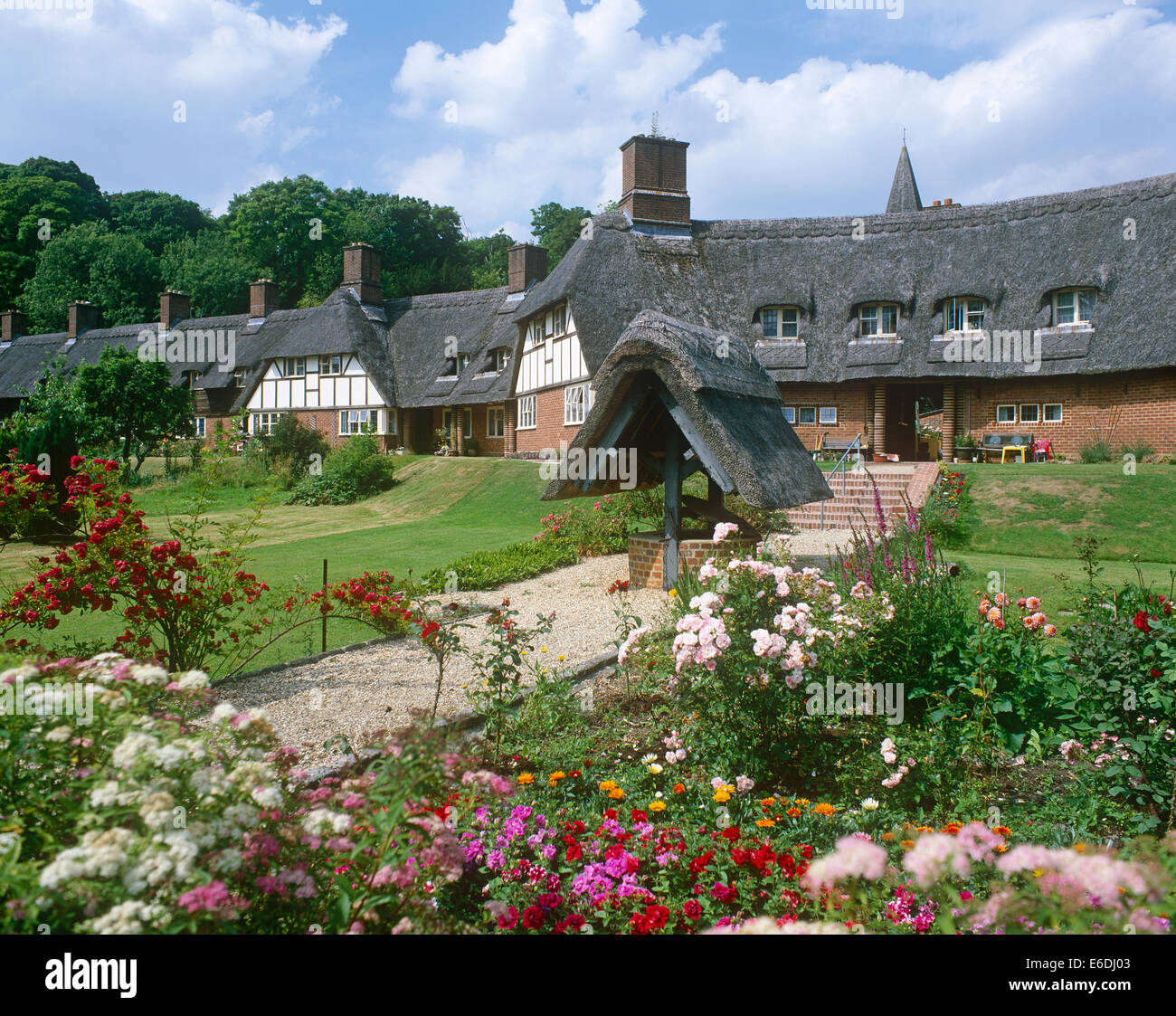 Cottages Freefolk Hampshire UK Stock Photo