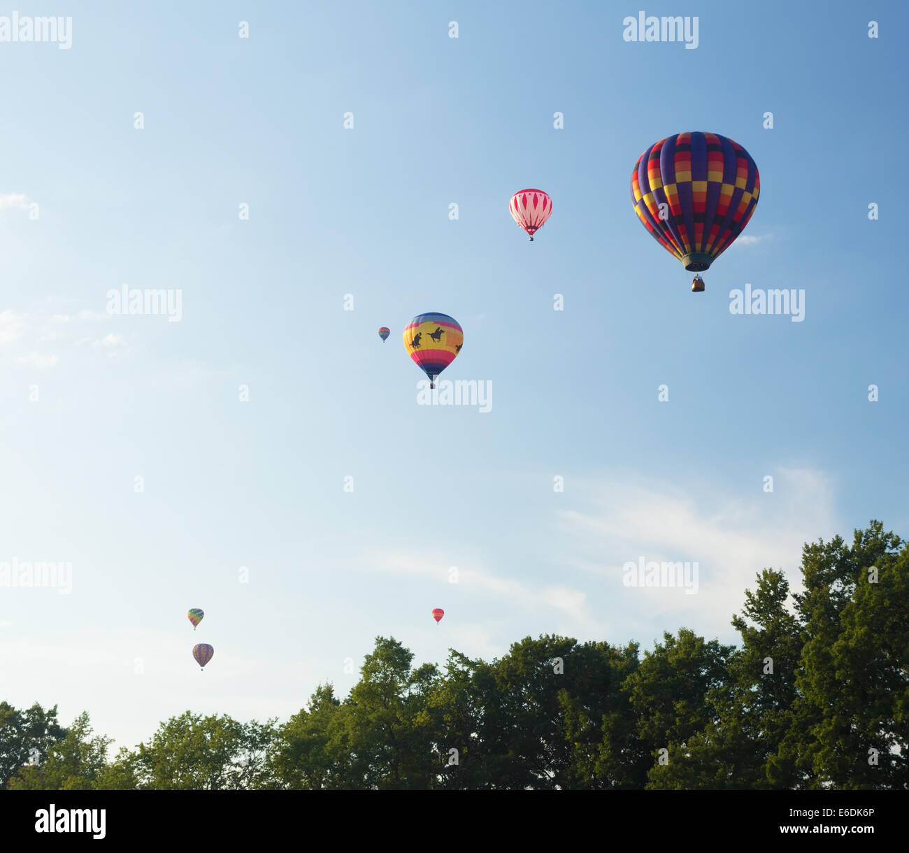 Colorful hot air balloons launch at the annual Metamora Country Days and Hot Air Balloon