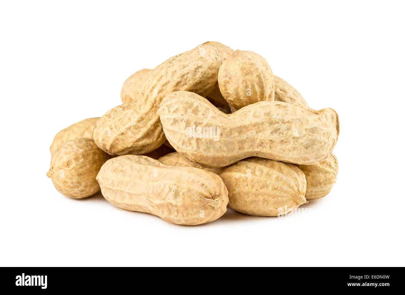 isolated peanuts on hite background Stock Photo
