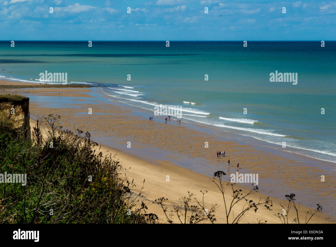 Stunning Cromer beach, beautifully clear water. Stock Photo