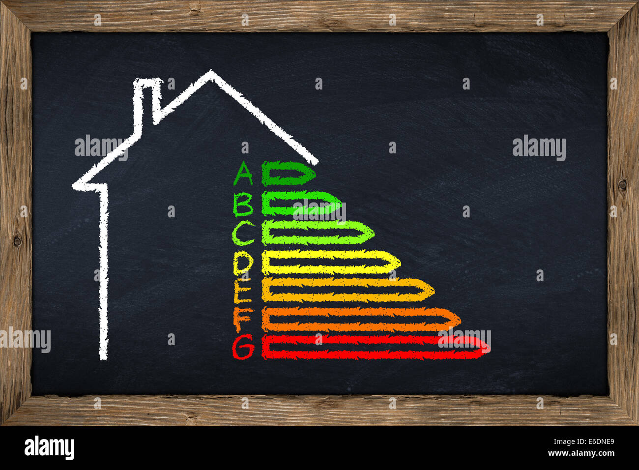 chalkboard with energy efficiency drawing Stock Photo