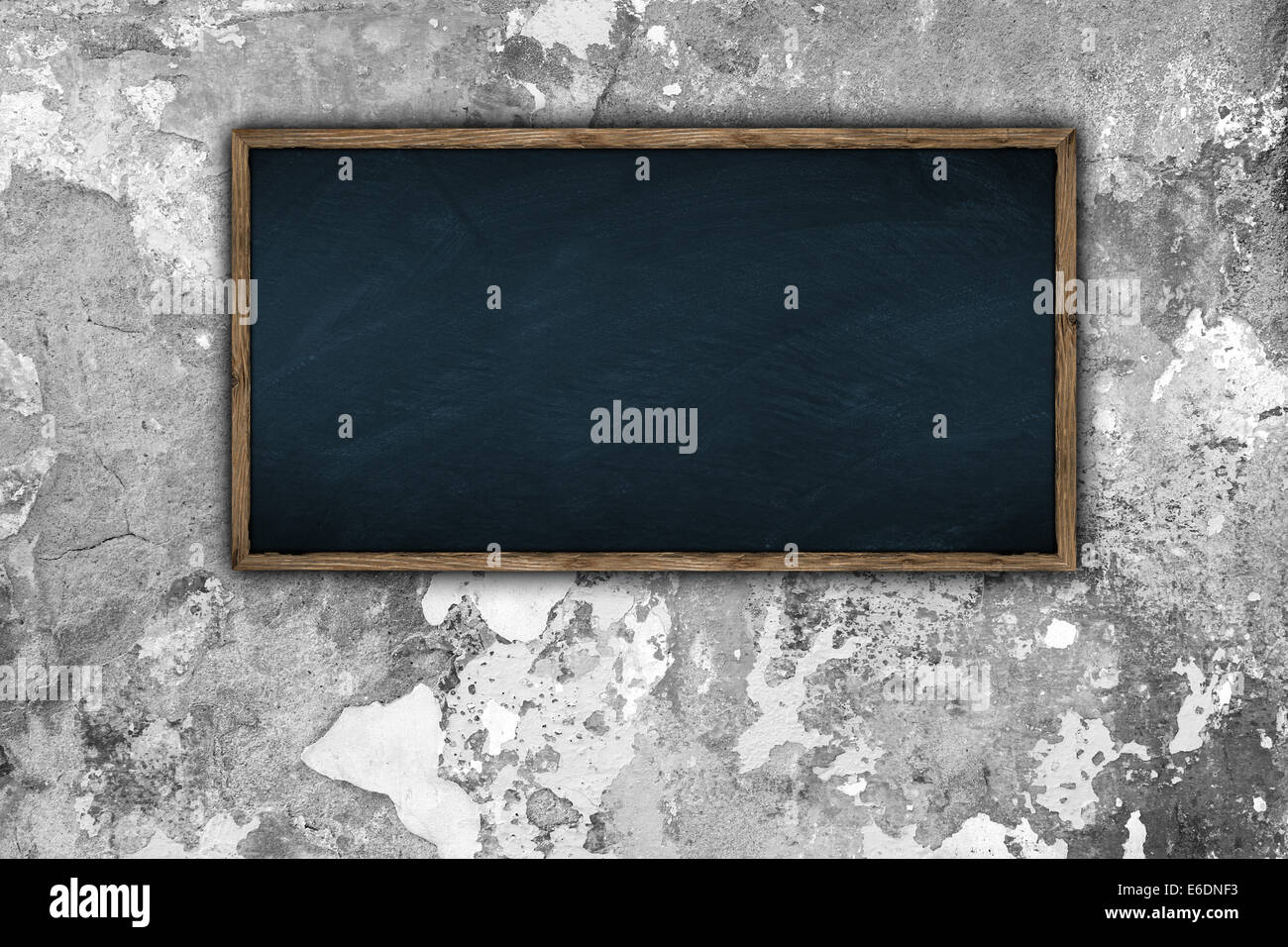 blackboard on a stone wall Stock Photo