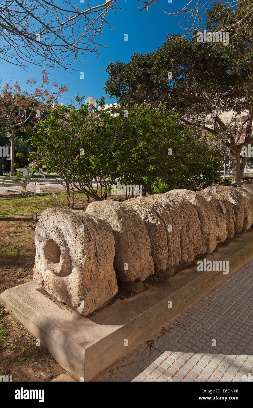 Oldest Roman aqueduct in the Plaza Asdrubal-1th century BC, Cadiz, Region of Andalusia, Spain, Europe Stock Photo