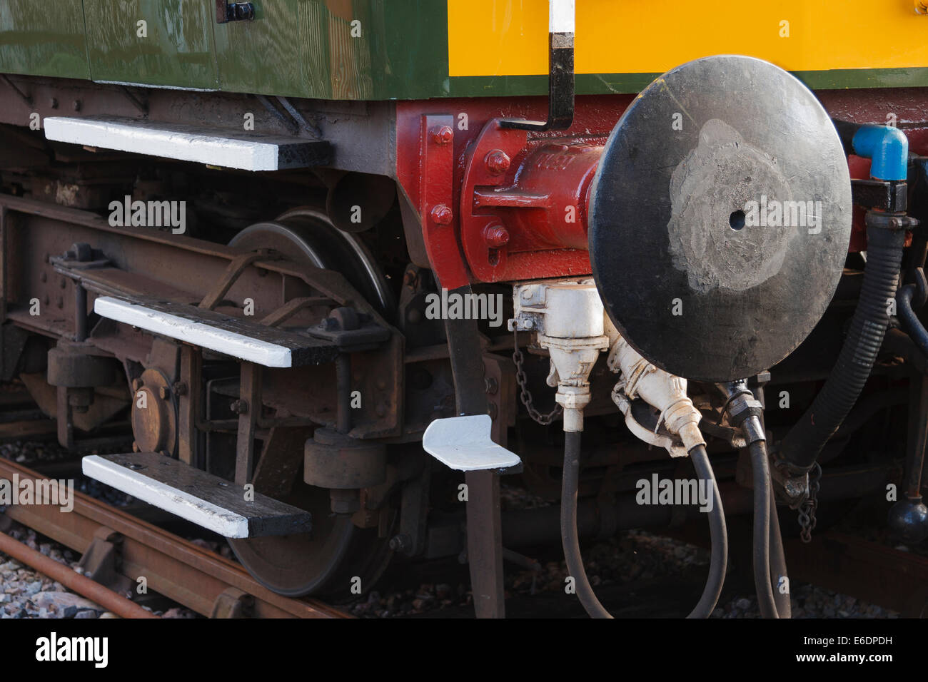 Close up of bumper on vintage British train Stock Photo Alamy