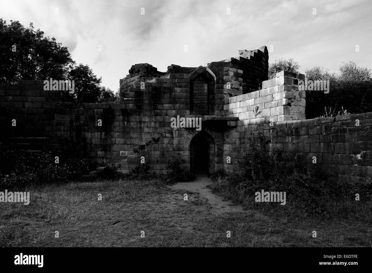 Sunlight on The Ruins of Lever Castle Stock Photo