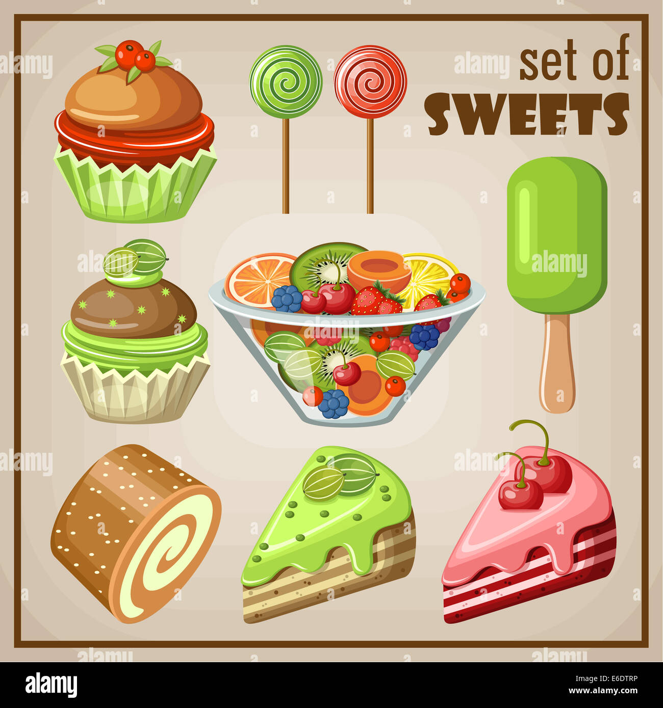 Set of sweets Stock Photo - Alamy