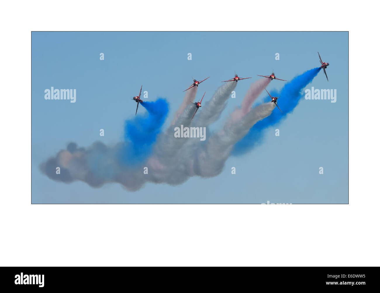 The Red Arrows at the 2014 Festival of Flight Stock Photo