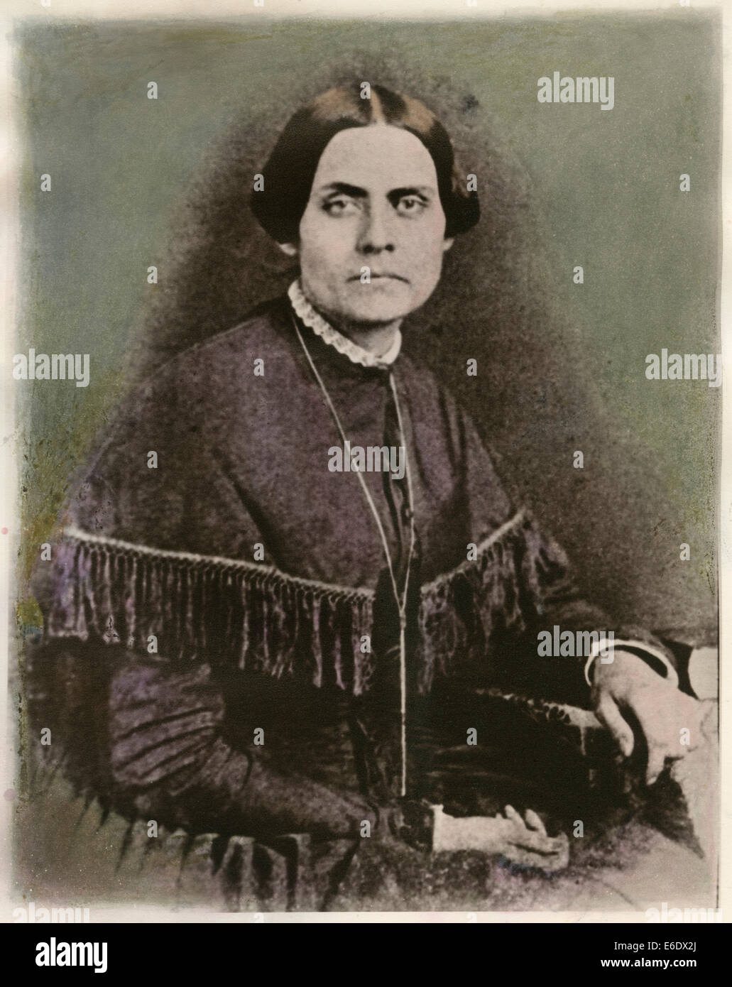 Susan B. Anthony (1820-1906), American Reformer, Leader of Suffrage Movement, Portrait from Daguerreotype, 1852 Stock Photo