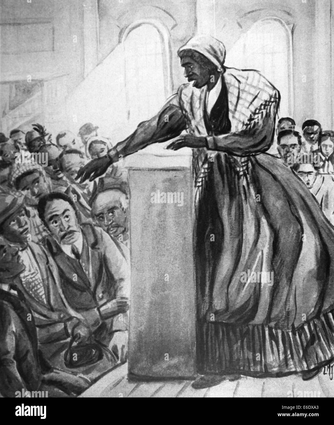 Sojourner Truth, African-American Abolitionist and Women's Rights Activist, Illustration from the Film, 'The Emerging Woman', Stock Photo