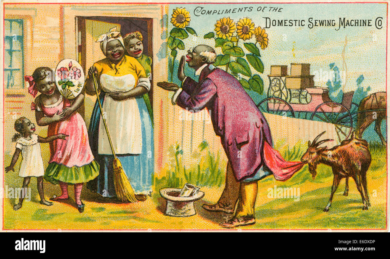 1882 USA trade card for Domestic sewing machines (Black Americana) 1882 USA trade card for Domestic sewing machines (Black Americana)