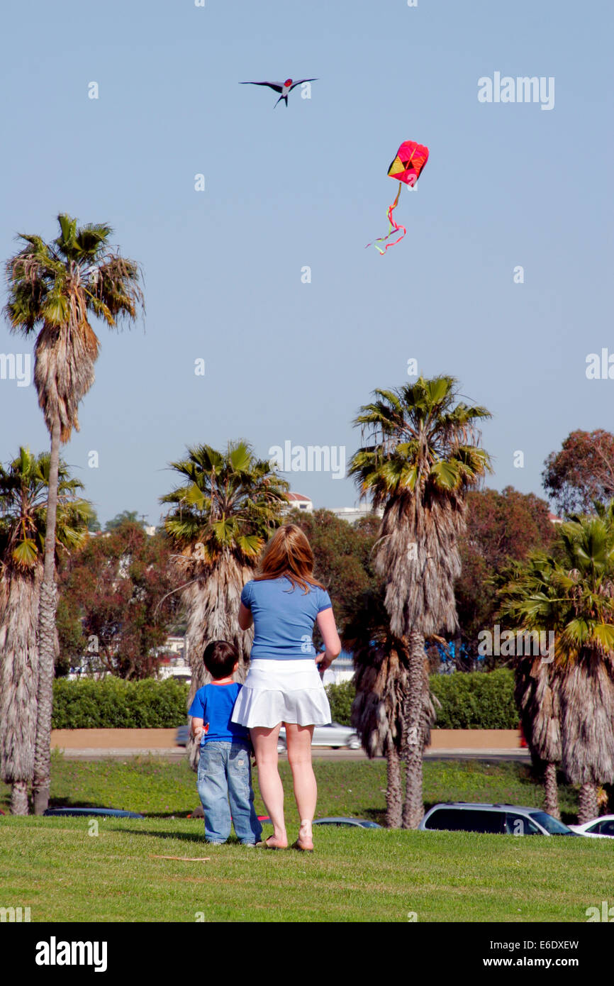 Mission Bay Park, Kite Flying, San Diego, California, USA Stock Photo
