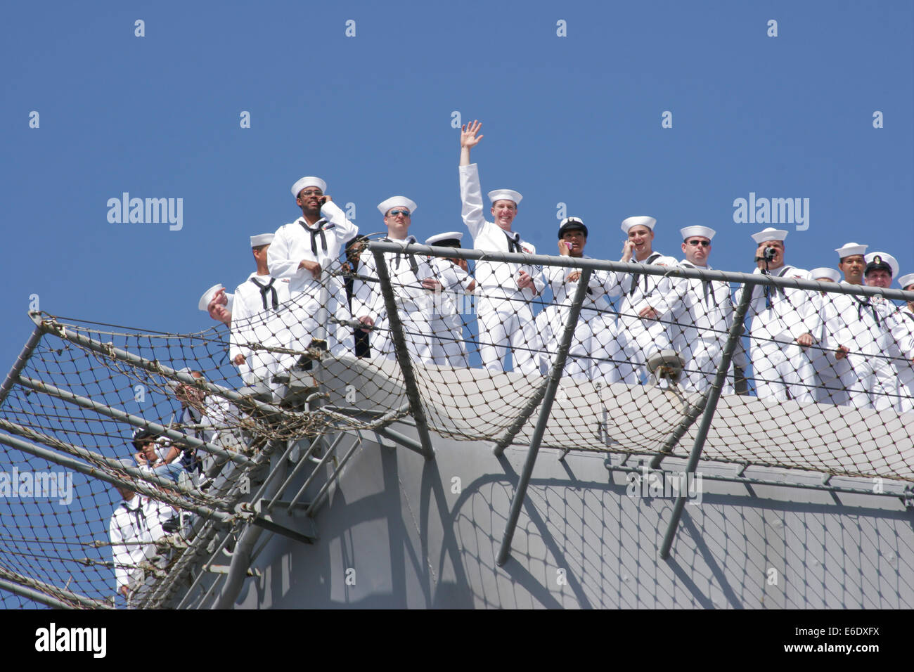 Sailors and Marines Reunite With Their Families, San Diego Naval Base, California, USA. Stock Photo