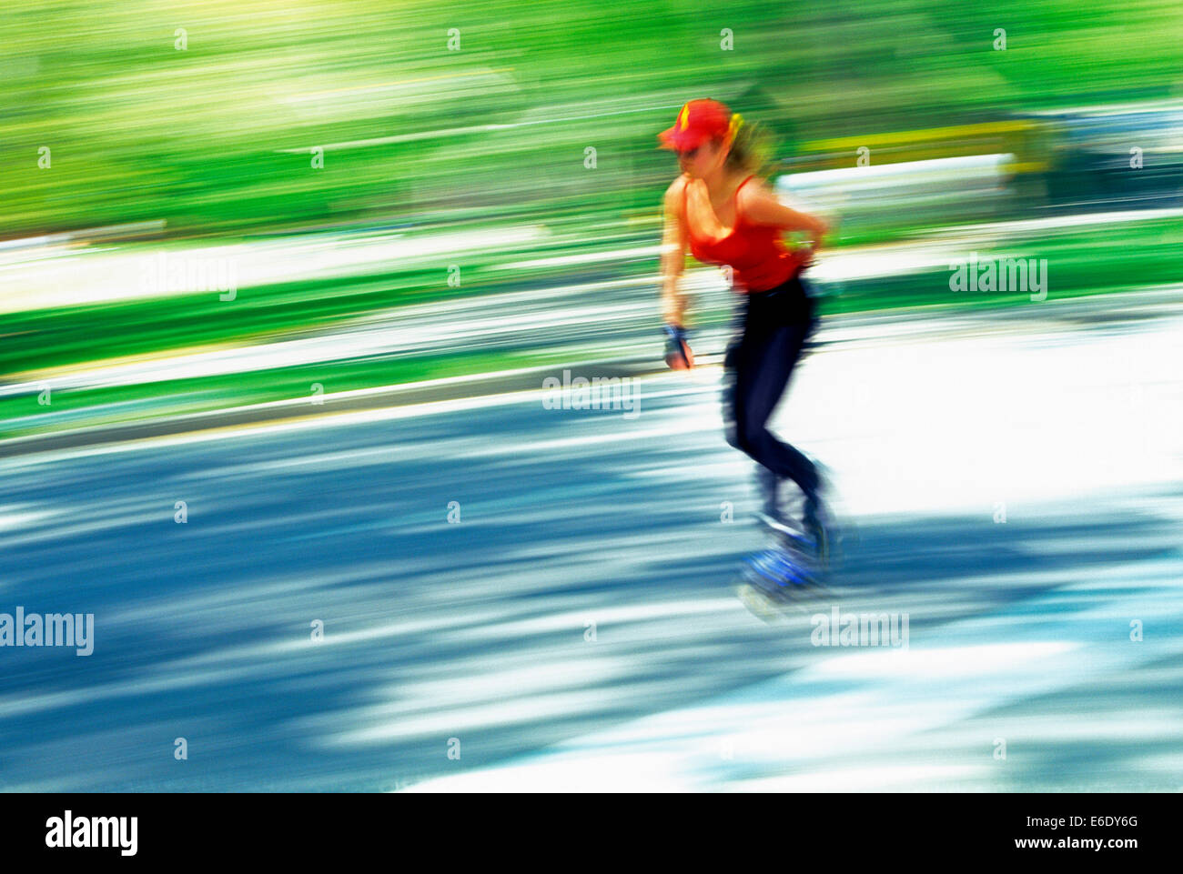 Roller Blader, Central Park, Manhattan, New York, USA Stock Photo Alamy