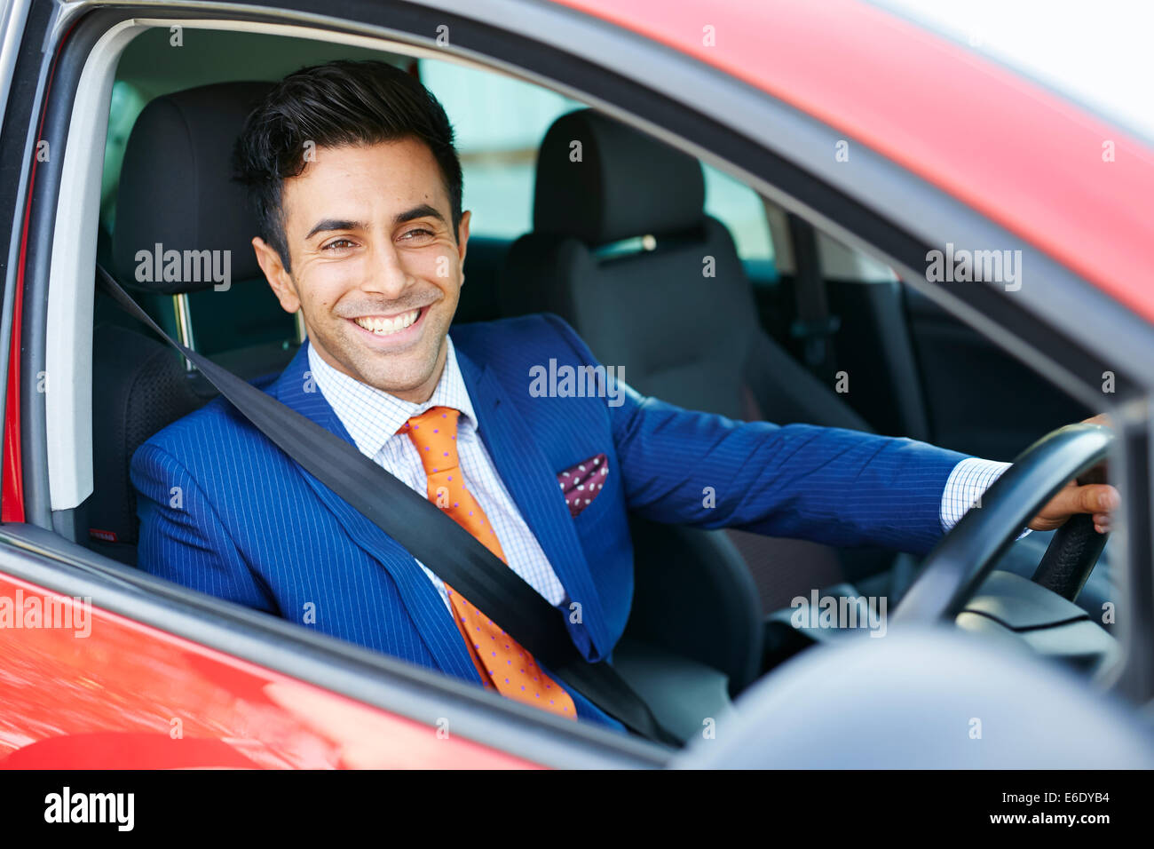 Man driving car Stock Photo