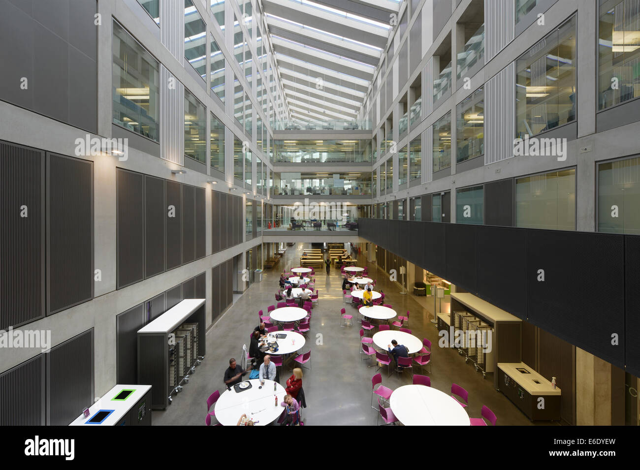 Inside the Business School & Student Hub building, part of the Manchester Metropolitan University MMU All Saints campus. Stock Photo