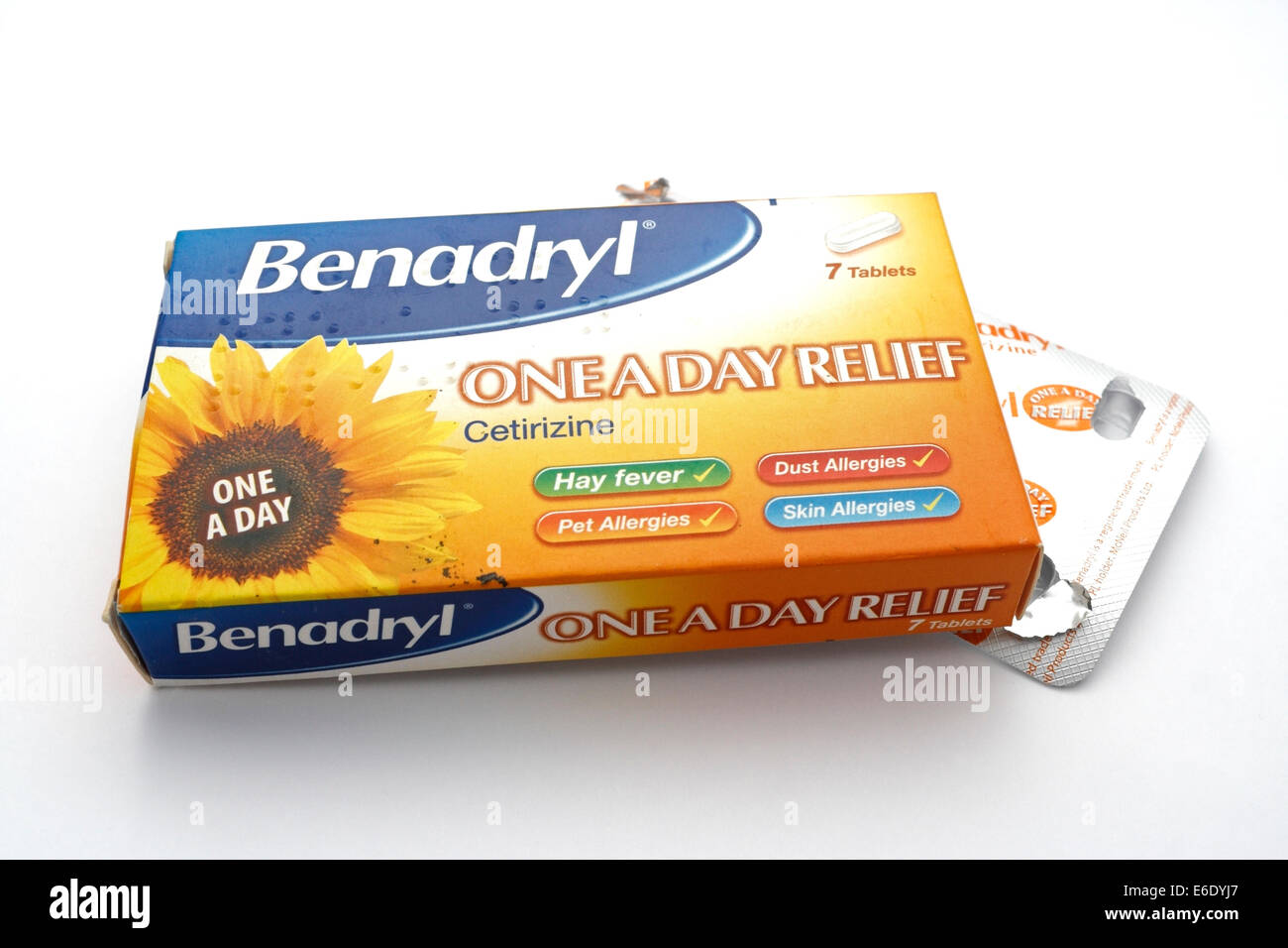 Photograph (foto) of Benadryl Hay Fever tablets Stock Photo